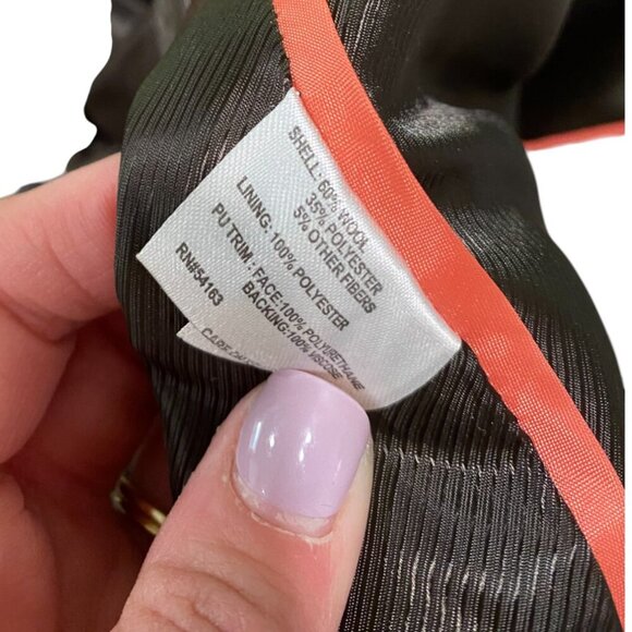 Calvin Klein Side Zip Funnel Neck Wool Coat Beige Size 12 - Picture 10 of 11